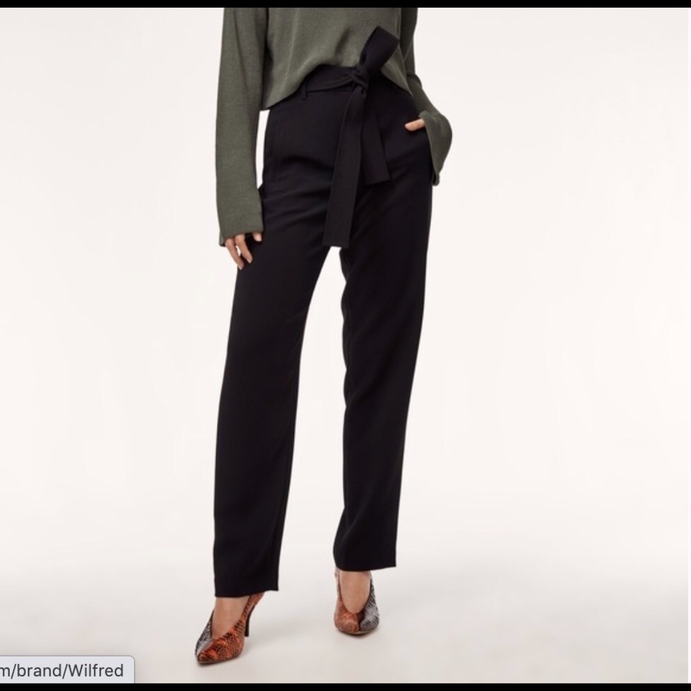 Wilfred Tied-Front Pants, Dark Grey, size 10